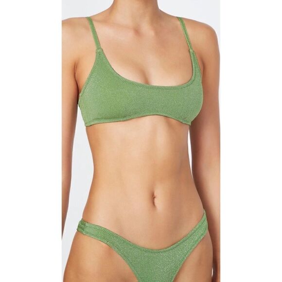 TRIANGL MACI - CHEEKY FAWN SPARKLE WITH BAG NWT 💚 - Picture 2 of 7